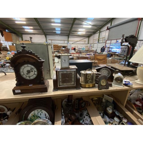 486 - 9 Mantle clocks inc. Metamec brass mantle clock (all sold as seen)