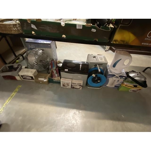 497 - Air circulator fan, bread maker, 30m extension reel etc