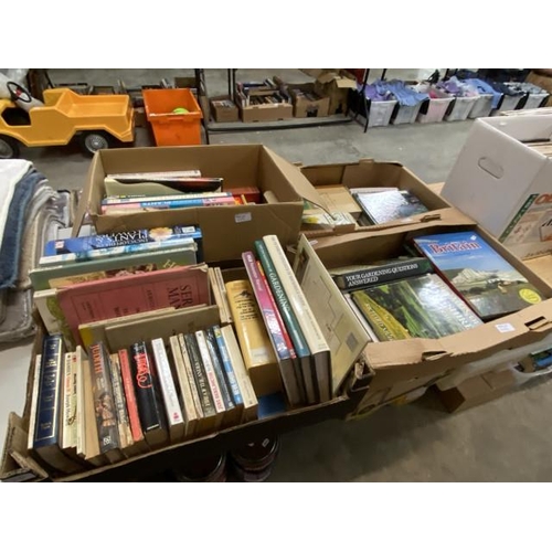 513 - 4 Boxes of assorted books inc. Encyclopedia of plants & flowers, The dales of Yorkshire etc