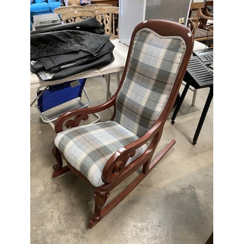 94 - Newly upholstered Victorian rocking chair (54W cm)