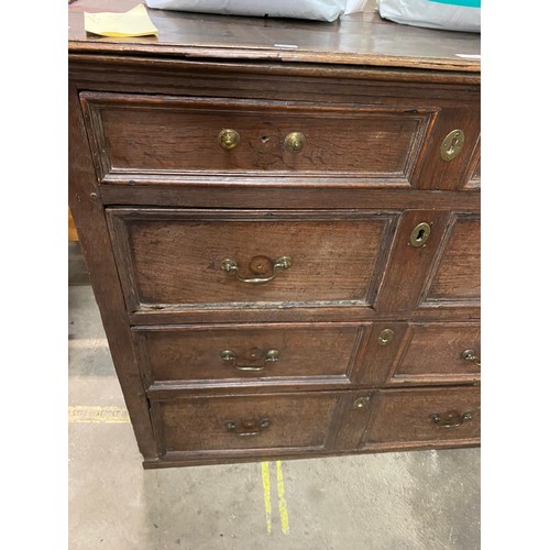 91 - 17th Century oak chest (94H 103W 54D cm)