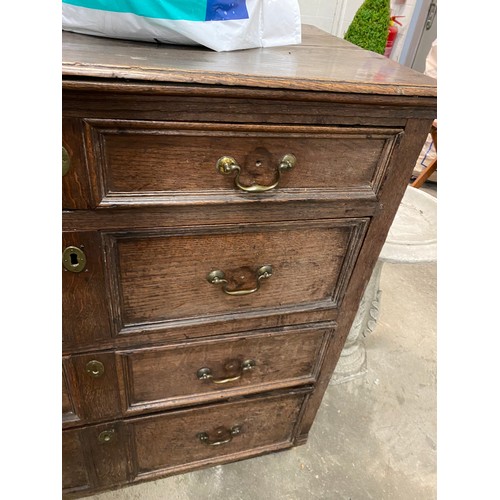 91 - 17th Century oak chest (94H 103W 54D cm)