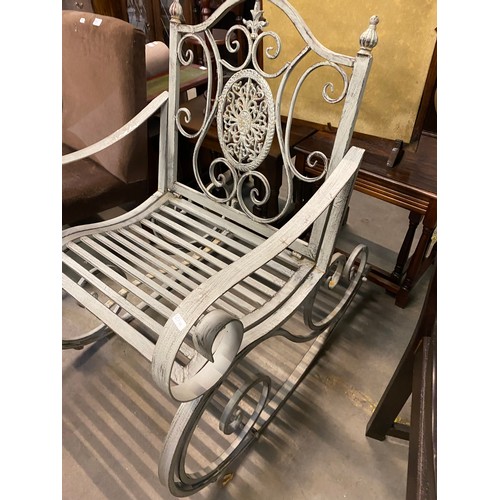 83 - Metal garden rocking chair (65W cm)