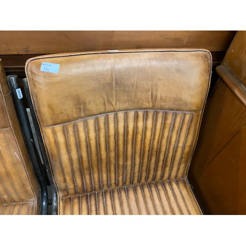 114 - Pair of contemporary tan leather chairs (50W cm)