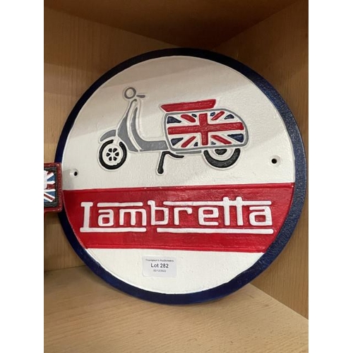 282 - Round Lambretta wall plaque