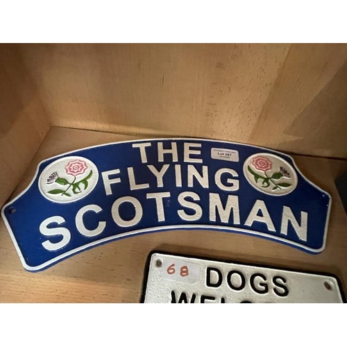 287 - Flying Scotsman & thistle sign