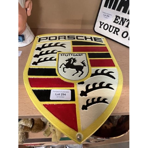 294 - Porsche wall plaque