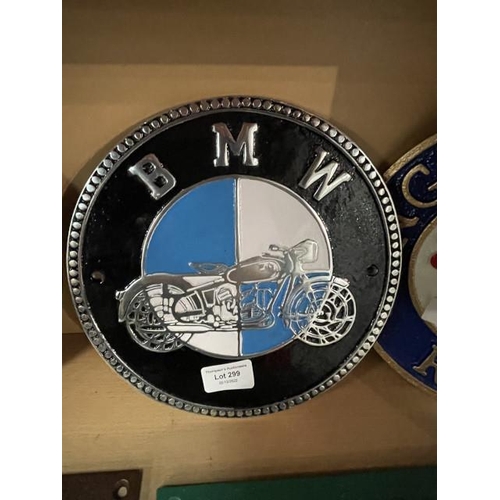 299 - Aluminium BMW m/c plaque