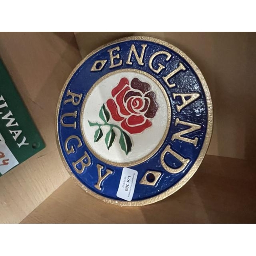 300 - England rugby plaque