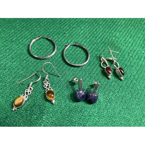 328 - 4 Pairs of silver earrings