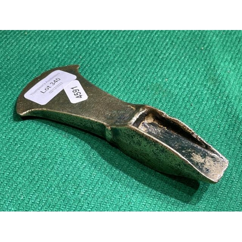 340 - Bronzed/brass Palstave axe head (16cm long)