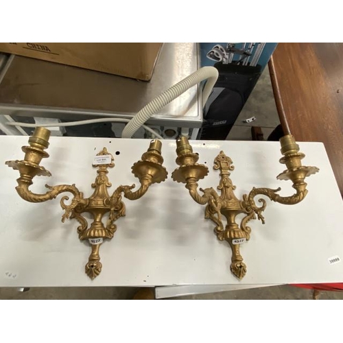 591 - Pair of Acanthus scroll wall sconces