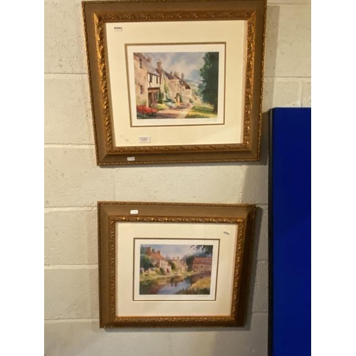 628 - 2 Gilt framed giclée on paper limited editions (Both 173/195) 'Cotswolds reflections' & 'Village Buf... 