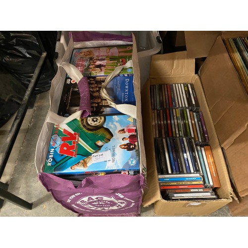 555 - Large quantity of assorted DVDs, LPs inc. Gilbert O' Sullivan, Elaine Page, John Williams, CDs inc. ... 