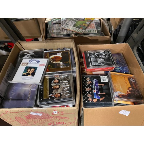 555 - Large quantity of assorted DVDs, LPs inc. Gilbert O' Sullivan, Elaine Page, John Williams, CDs inc. ... 