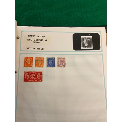 309 - 3 Albums of stamps & 1 album of FDCs inc. Penny Reds, Penny Blues, foreign etc