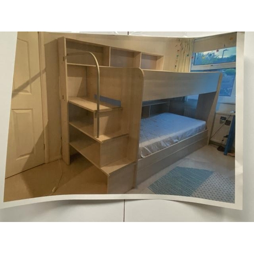 105 - Barker & Stonehouse twin sleeper cabin bed with storage and occasional extra drawer bed, complete wi... 