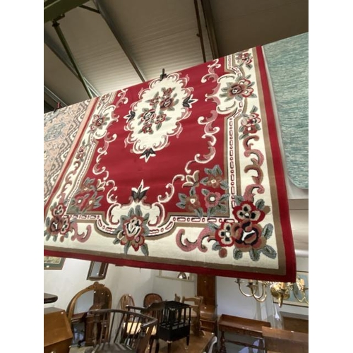 119 - Traditional Sandringham red ground Belgian rug 200 x 290cm (NEW 100% polypropylene)