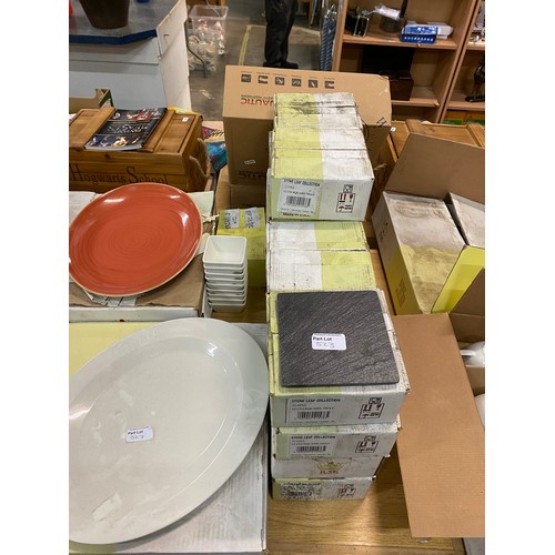 523 - Large quantity of ex shop stock Rak porcelain table wares inc. platters, cups & saucers, jugs etc