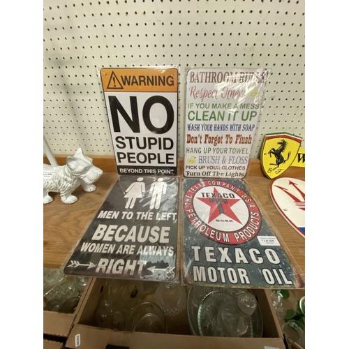 204 - 4 Metal signs 