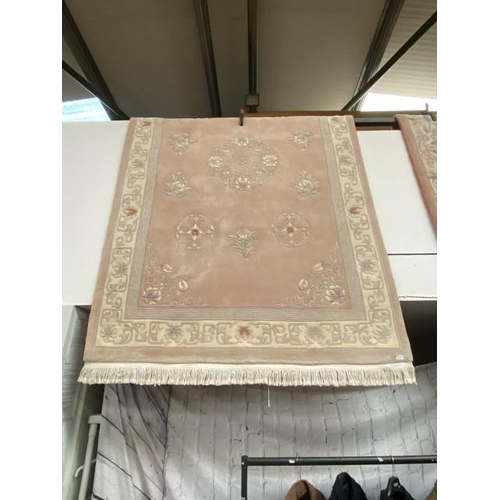 345 - Pink ground Chinese style rug 285 x 180cm