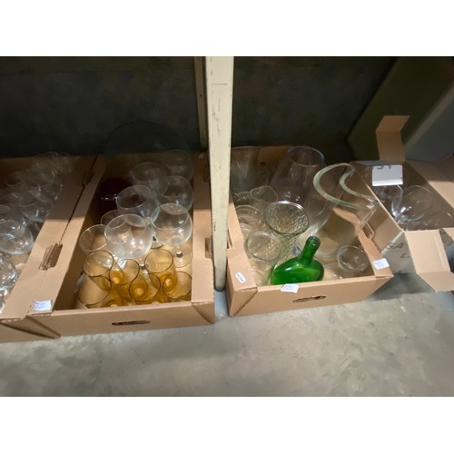 261 - 5 Mixed boxes of glassware inc. wine glasses, 2 bird paperweights, vases, 5 LSA international glasse... 