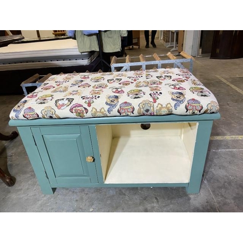 103 - Painted/upholstered box seat (58H 90W 50D cm)