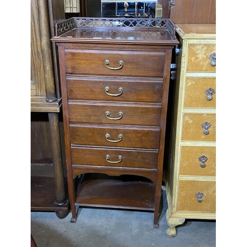 77 - Edwardian mahogany music chest (115H 57W 40D cm)