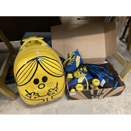 463 - Little Miss Sunshine travel case, Pair of boxed Rio Roller boots Model. Pure Size 3 & Bullet combo p... 