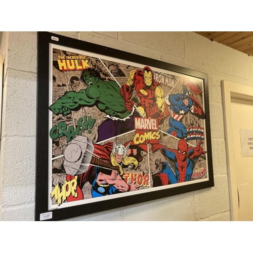 465 - Framed Marvel comics print 68x98cm