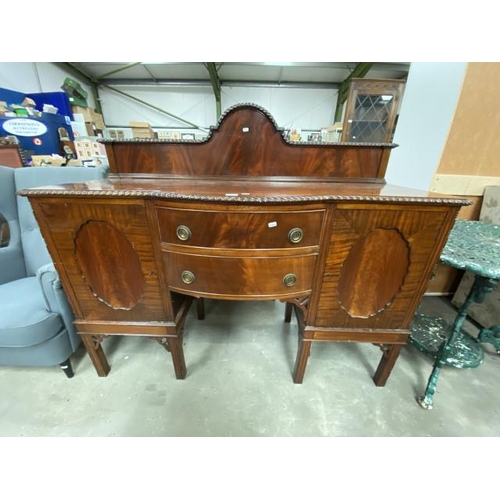 184 - Victorian mahogany 2 drawer sideboard (131H 151W 50D cm)