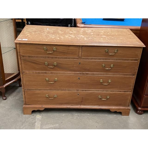 84 - Victorian satinwood 2 over 3 chest of drawers (78H 108W 46D cm)