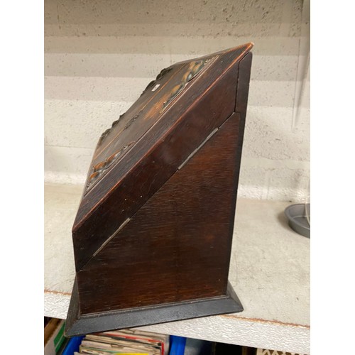 377 - Edwardian oak desk tidy