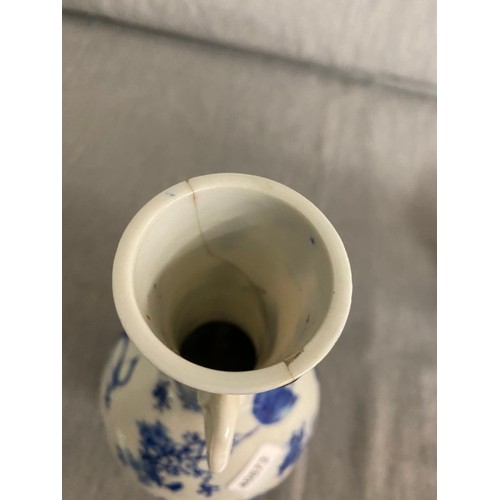 356 - 4 Pieces of oriental ceramics inc. Chinese teapot, blue & white Chinese vase (repaired) etc