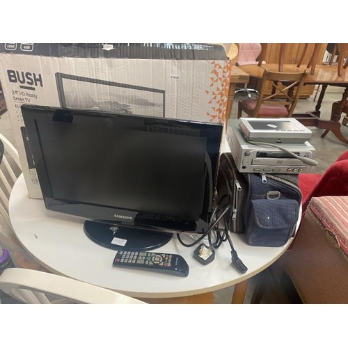 206 - Samsung LE19B450C4W television with power lead, remote & instructions, Centurion PP60 monitor, Centu... 