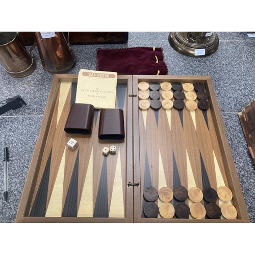 231 - Cased Italian backgammon set