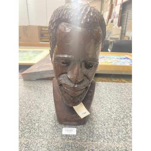 232 - African carved bust (30H cm)