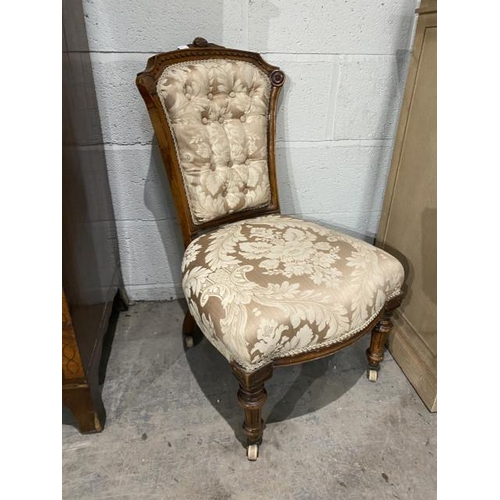 40 - Victorian upholstered ladies bedroom chair (47W cm)
