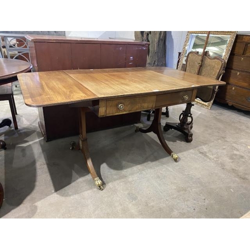 41 - Regency mahogany sofa table (71H 147W 79D cm)
