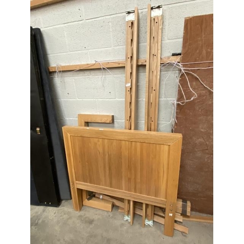 5 - JB Global oak single 3' bed frame with side rails & lats