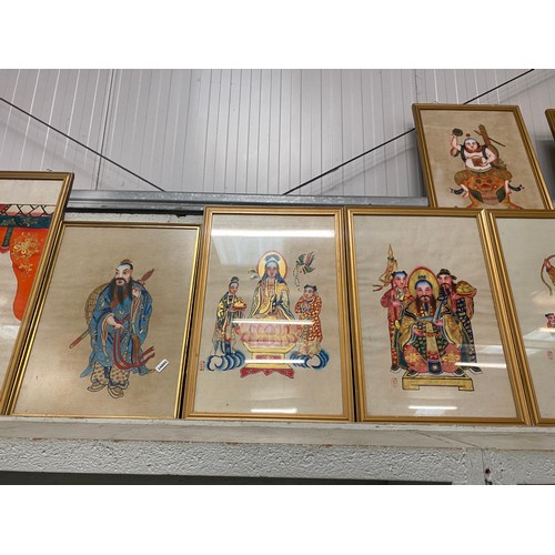 368 - 15 Gilt framed Chinese pictures (various sizes)