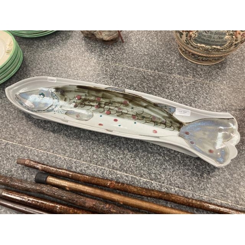 242 - Highland Scotland stoneware fish platter/wall mount (63x15cm)