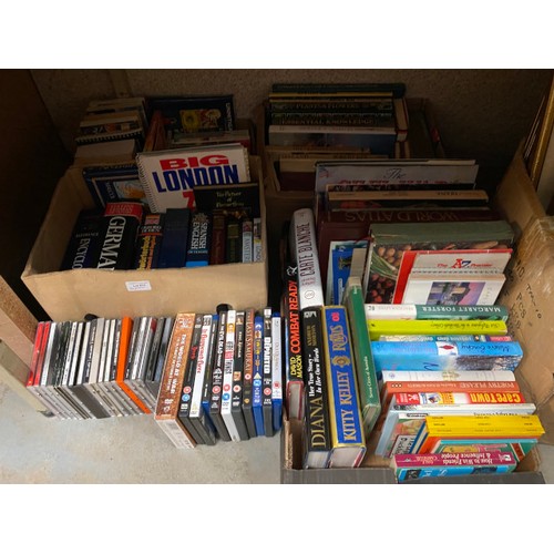 513 - Assorted books, DVDs, picture frames, kitchenalia etc