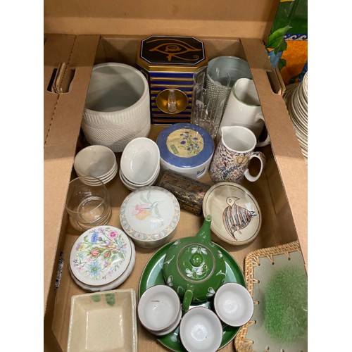 470 - Collectables inc. Le Creuset egg cups, Spanish bowl & platter, Spode floral Haven plate, Royal Winto... 