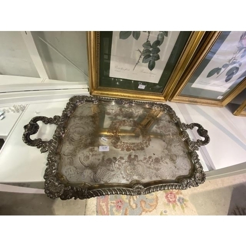 185 - Silver plated tray from Newby Hall 45 x 78cm