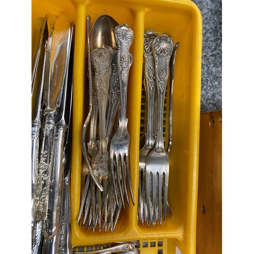 238 - 96 pieces silver plated cutlery including Kings pattern