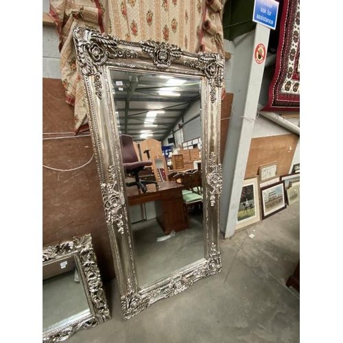10 - Silver gilt bevel edged dressing mirror (204x102cm)