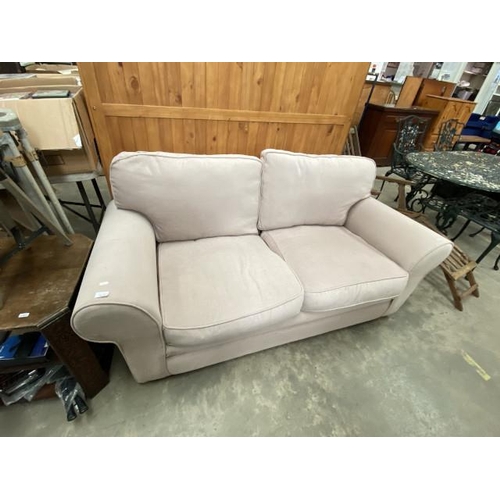 135 - Cream upholstered 2 seater settee (175W cm)