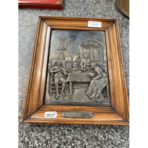 233 - Oak framed antique plaque 