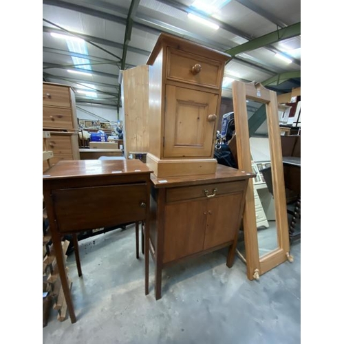 42 - Victorian mahogany night stand (78H 43W 33D cm), pine bedside cupboard (61H 37W 28D cm) & Cooke's (F... 